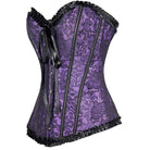 Women's Gothic Lace-up Floral Mesh Overbust Corsets