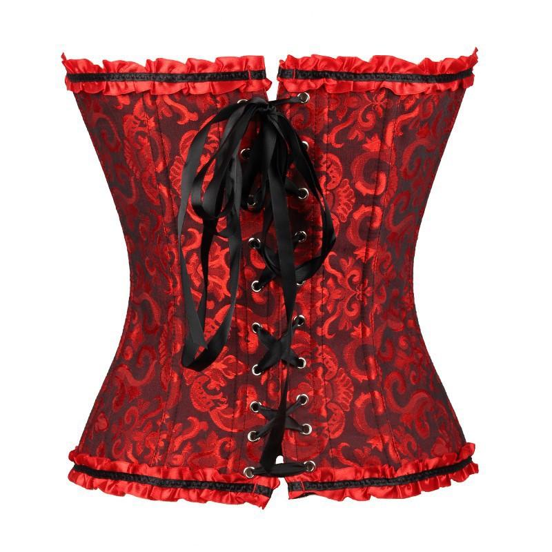 Women's Gothic Lace-up Jacquard Overbust Corsets