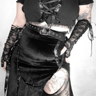 Kobine Women's Gothic Lacing-up Contrast Color Lace Arm Sleeves