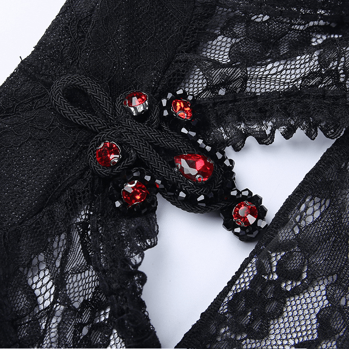 Kobine Gothic-Umhang aus Spitze für Damen, schulterfrei