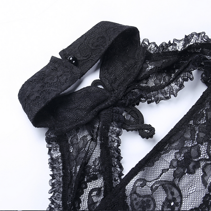 Kobine Gothic-Umhang aus Spitze für Damen, schulterfrei