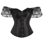 Kobine Women's Gothic Off Shoulder Lace Splice Overbust Corset