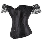 Kobine Women's Gothic Off Shoulder Lace Splice Overbust Corset