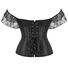 Kobine Women's Gothic Off Shoulder Lace Splice Overbust Corset
