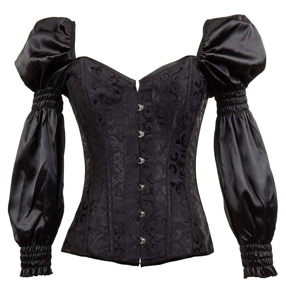 Kobine Women's Gothic Puff Sleeved Overbust Corsets