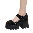 Kobine Women's Gothic Punk Buckle Mary Jane Shoes