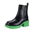 Kobine Women's Gothic Punk Double Color Zipper Chelsea Boots