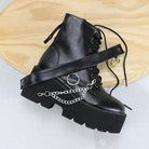 Women's Gothic Punk Lace-up Platform Boots with Chain