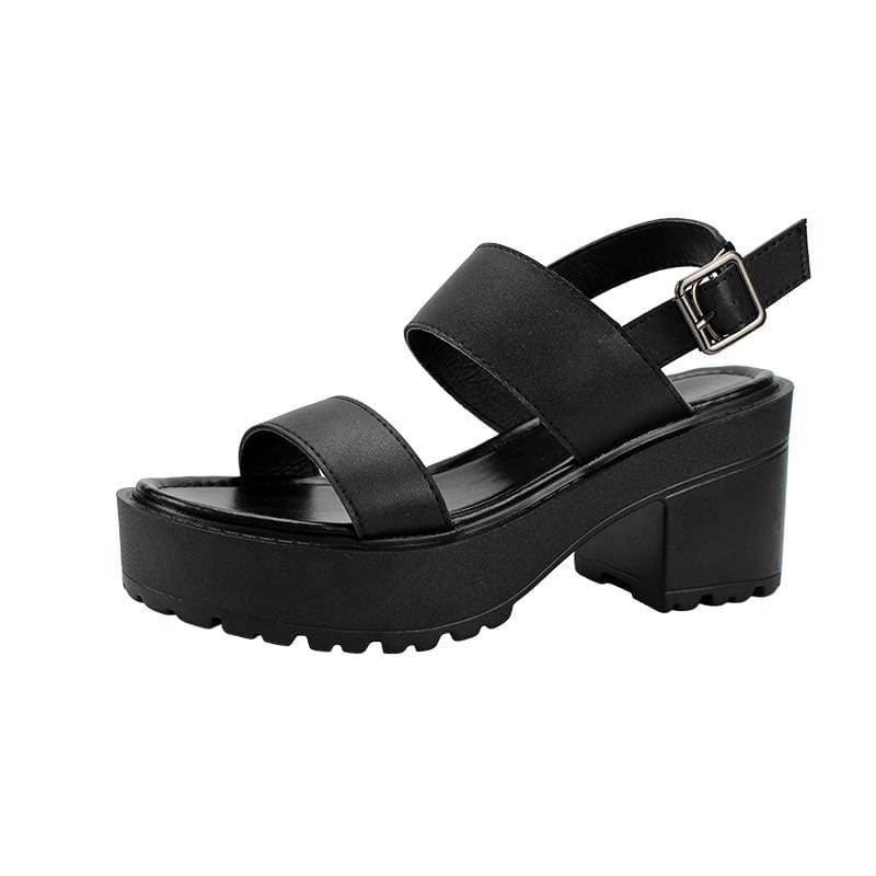 Kobine Women's Gothic Punk Open-toe Platform Sandals 