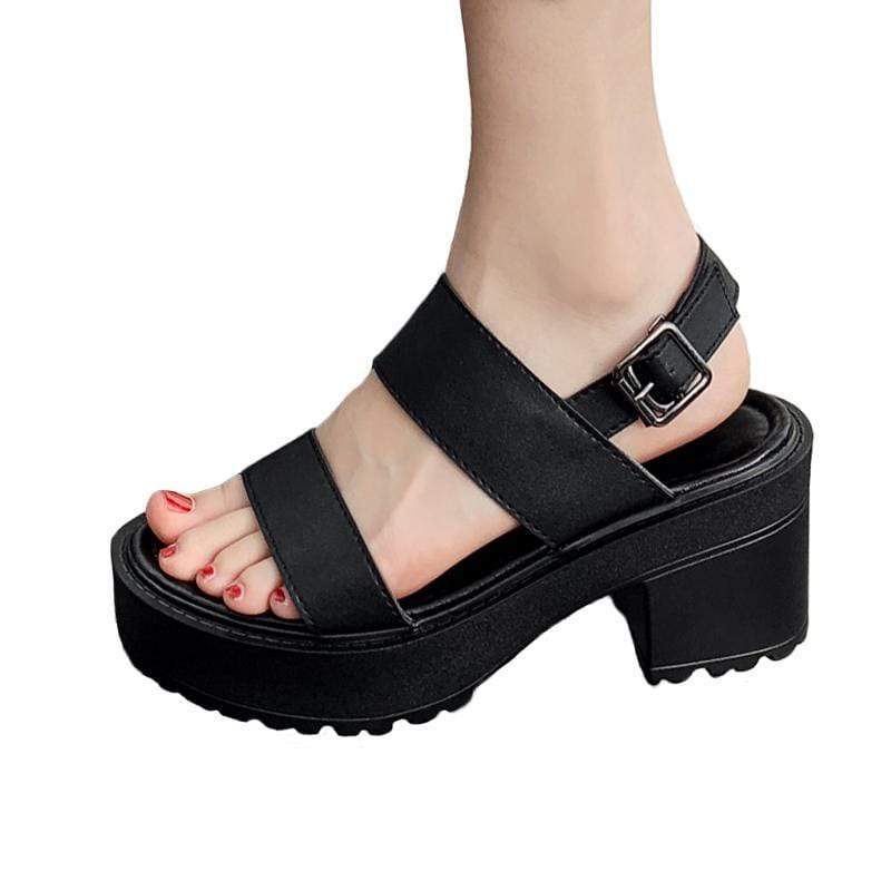 Kobine Women's Gothic Punk Open-toe Platform Sandals 