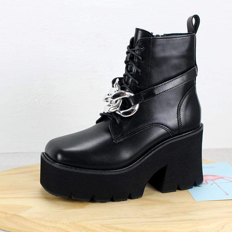 Women's Gothic Punk Square-toe Platform Boots