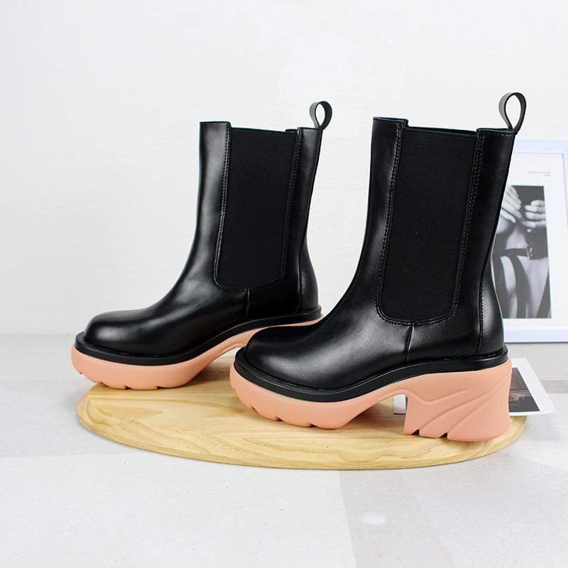 Women's Gothic Punk Wedge Chelsea Boots