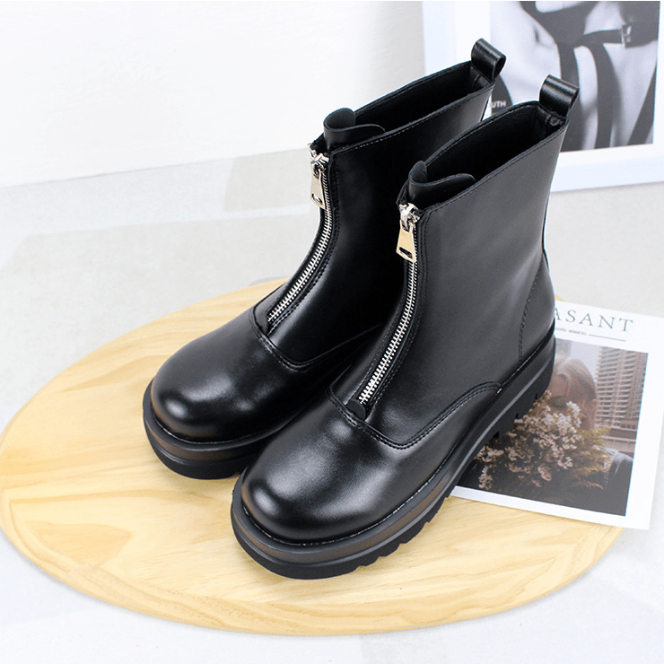 Women s Gothic Punk Zipper Chelsea Boots Punk Design