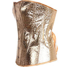 Women's Gothic Pure Color Overbust Corsets Golden