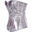 Women's Gothic Pure Color Overbust Corsets Silver