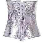 Women's Gothic Pure Color Overbust Corsets Silver