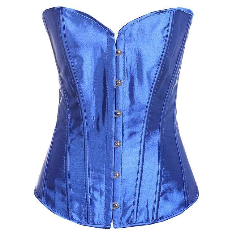 Women's Gothic Pure Color Satin Overbust Corsets