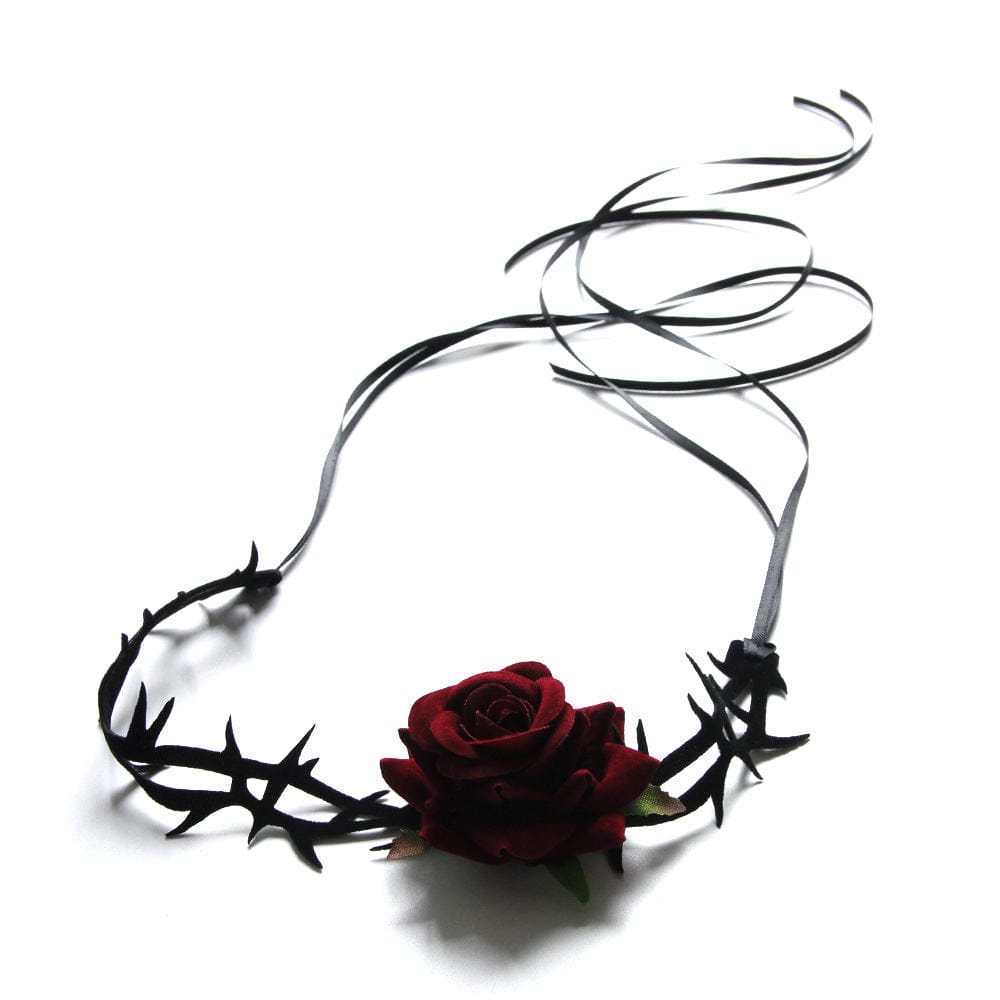 Kobine Women's Gothic Rose Thorn Choker