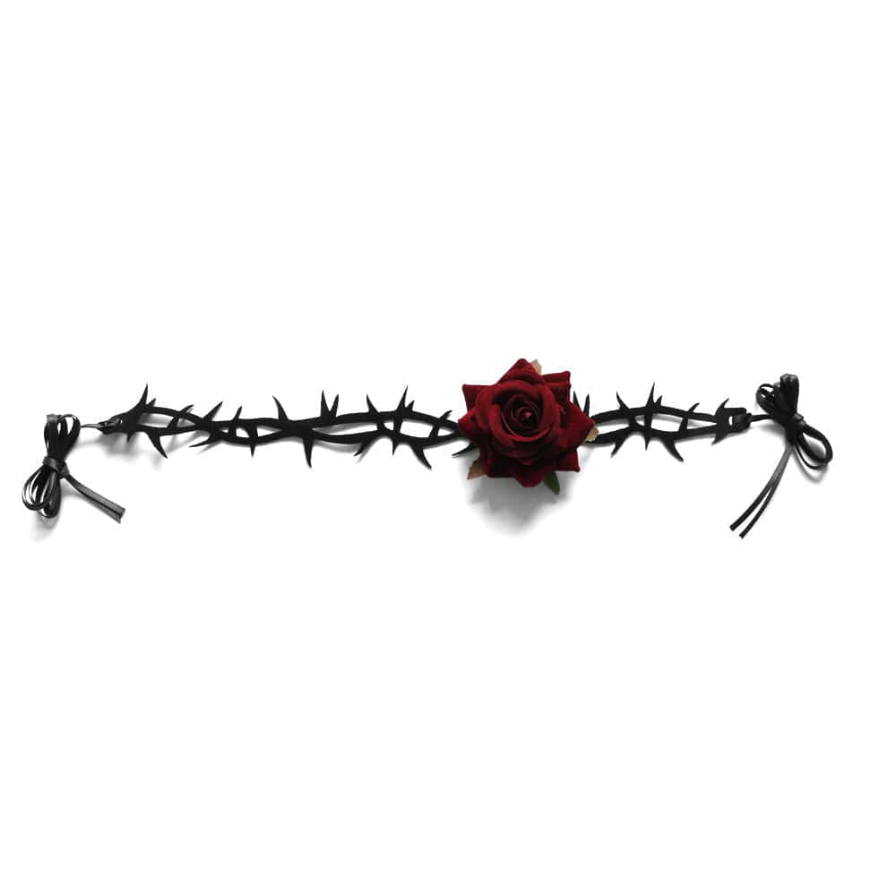 Kobine Women's Gothic Rose Thorn Choker