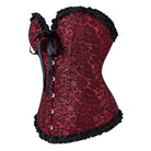 Kobine Women's Gothic Ruffled Floral Lace Overbust Corset