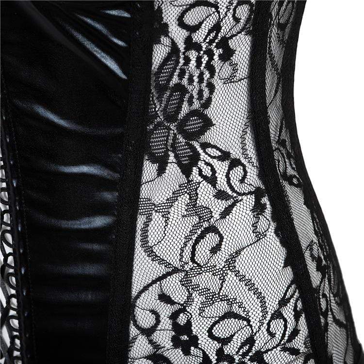 Women's Gothic Sheer Jacquard Overbust Corsets