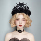 Kobine Women's Gothic Skull Cutout Floral Headwear