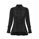 Kobine Women's Gothic Slim Fitted Falbala Splice Shirt