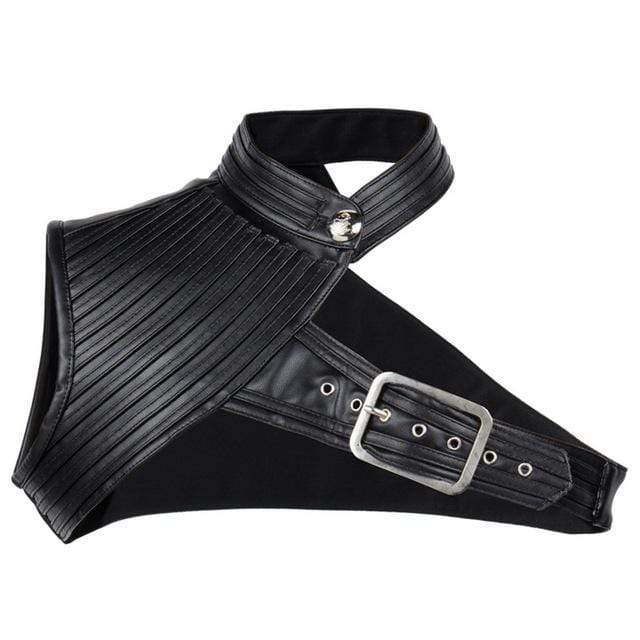 Women's Gothic Stand Collar Buckles Faux Leather Cape