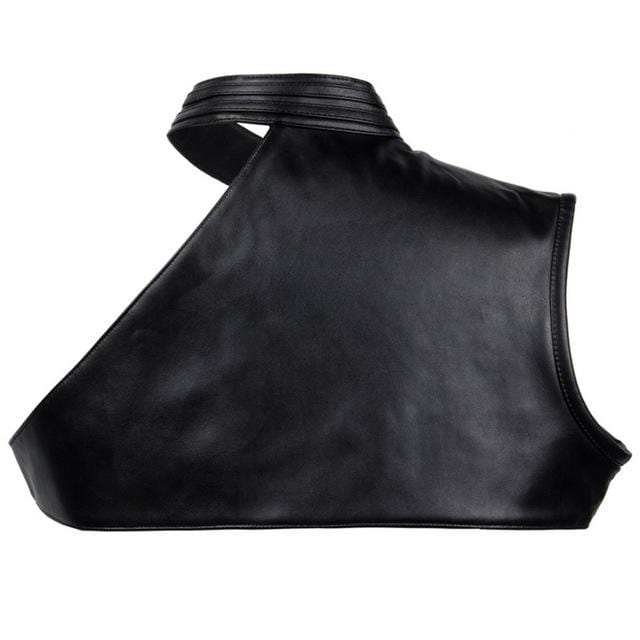 Women's Gothic Stand Collar Buckles Faux Leather Cape