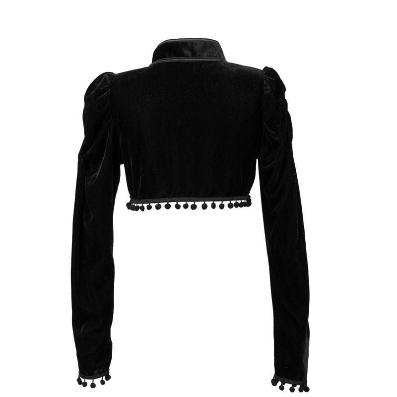 Women's Gothic Stand Collar Capes With Tassels