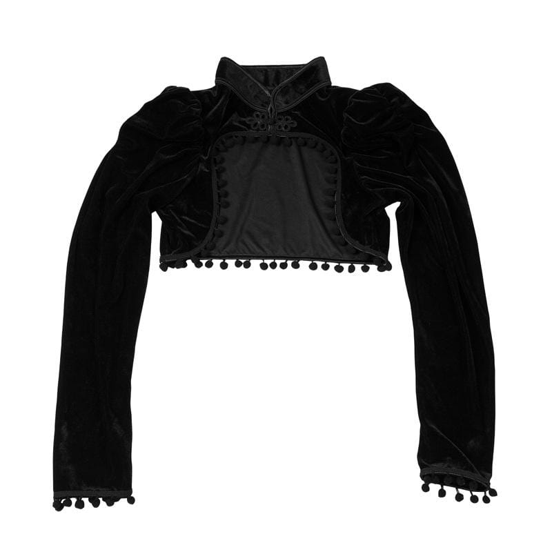 Women's Gothic Stand Collar Capes With Tassels