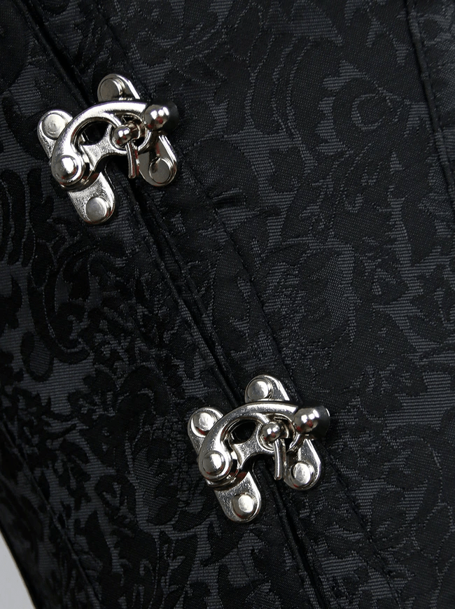 Women's Gothic Steampunk Brocade Steel Boned Waist Cincher Corset Vest