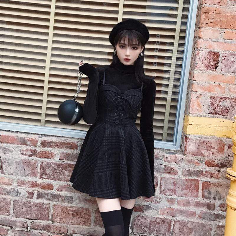 Women's Gothic Strappy Slip Dresses – Punk Design