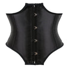 Kobine Women's Gothic Strappy Solid Color Irregular Underbust Corset