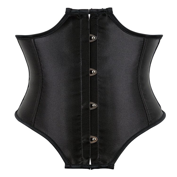 Kobine Women's Gothic Strappy Solid Color Irregular Underbust Corset