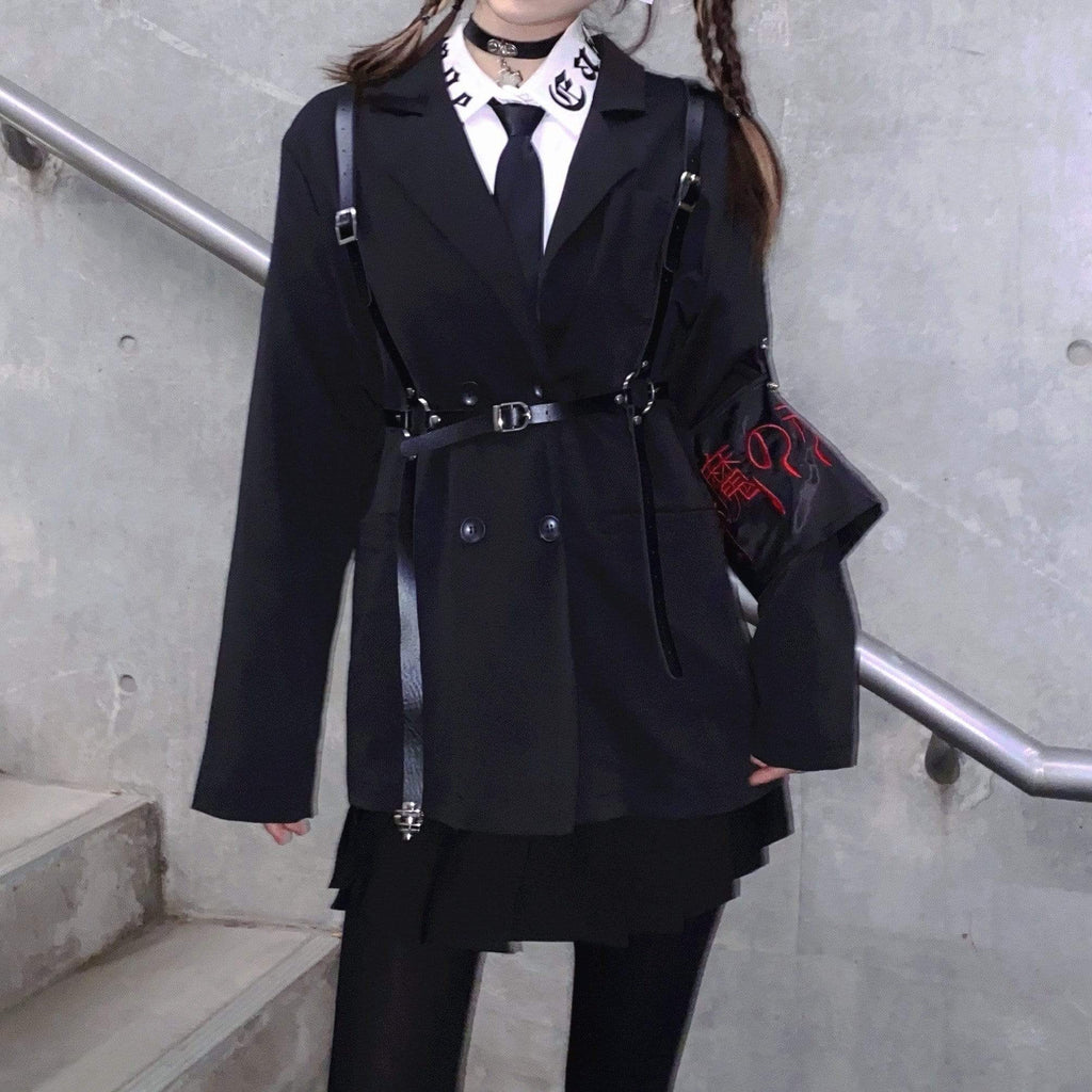 Women's Gothic Suit Coats With Harness