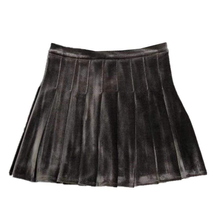 Women's Gothic Velvet Pleated Skirts