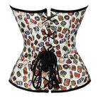 Kobine Damen Gothic Vintage Graffiti bedrucktes Überbrustkorsett