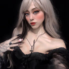 Kobine Damen Gothic Vintage Mesh-Ärmel Überbrustkorsett