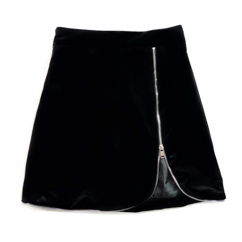 Women's Gothic Zippered Slit Skinny Skirts