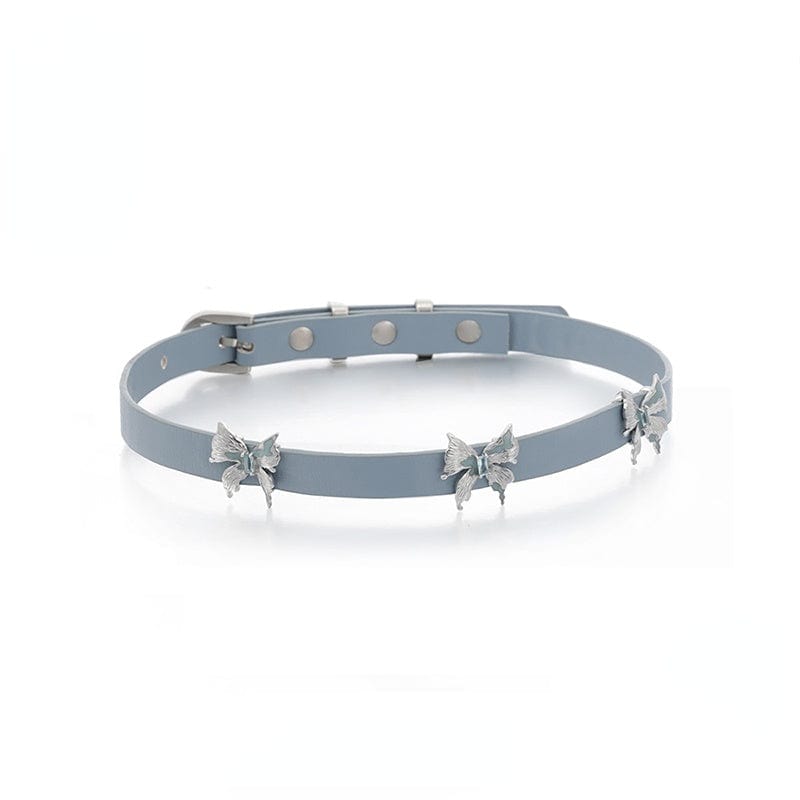 Kobine Women's Grunge Butterfly Buckle Choker