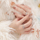 Kobine Women's Grunge Chromatic Zircon Layered Ring