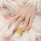 Kobine Women's Grunge Chromatic Zircon Open Ring