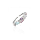 Kobine Women's Grunge Chromatic Zircon Open Ring