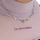 Kobine Women's Grunge Double Color Floral Necklace