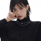 Kobine Women's Grunge Double Color Star Earrings