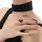 Kobine Women's Grunge Flocking Floral Ring