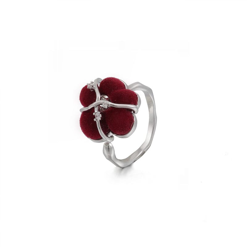 Kobine Women's Grunge Flocking Floral Ring
