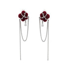 Kobine Women's Grunge Flocking Floral Tassels Earrings