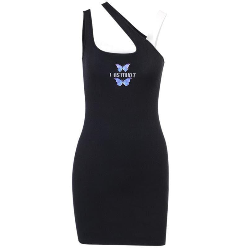 Women's Grunge Fluorescent Butterfly A-line Dresses